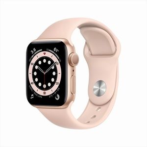 Apple Watch Series 6 GPS, 40mm Gold Aluminum Case with Pink Sand and KS Band
